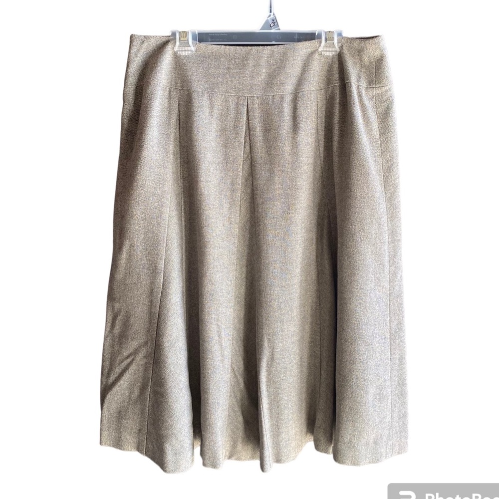 TALBOTS Grey Vintage A-Line Pleated Skirt Tulip Hem Size 8